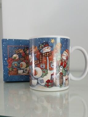 WINTER MAGIC Mug 1999 Lang & Wise Art by Susan Winget SW #19 Snowmen NIB